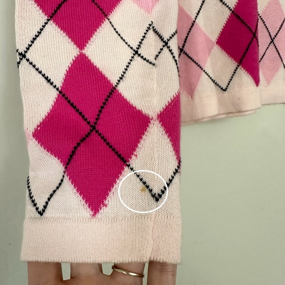 Burberry Argyle Plaid Pink Sweater Mean Girls - Picture 3 of 11